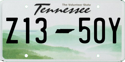 TN license plate Z1350Y