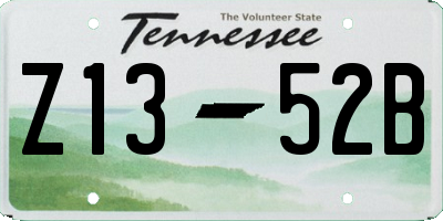 TN license plate Z1352B
