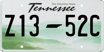 TN license plate Z1352C