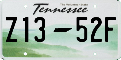 TN license plate Z1352F