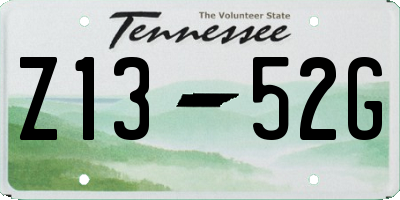 TN license plate Z1352G