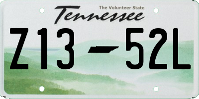 TN license plate Z1352L