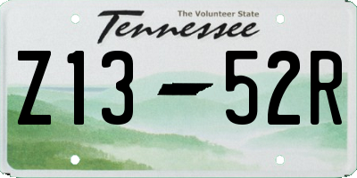 TN license plate Z1352R