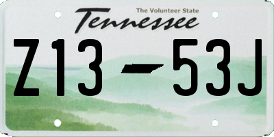 TN license plate Z1353J