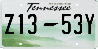 TN license plate Z1353Y