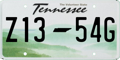 TN license plate Z1354G