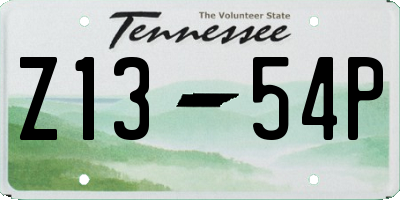 TN license plate Z1354P