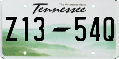 TN license plate Z1354Q