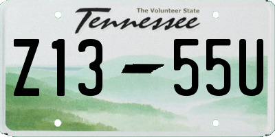 TN license plate Z1355U