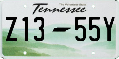 TN license plate Z1355Y