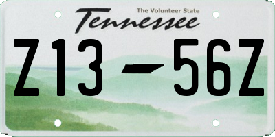 TN license plate Z1356Z