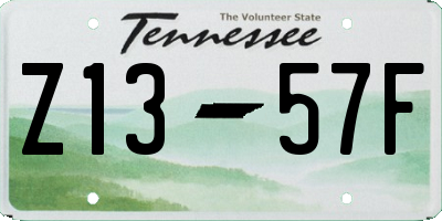 TN license plate Z1357F