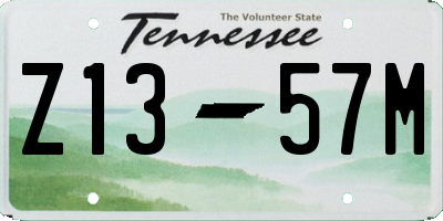 TN license plate Z1357M