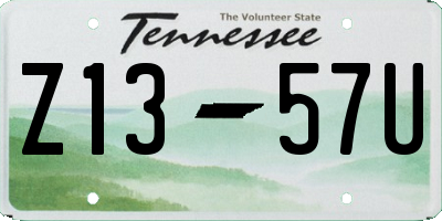 TN license plate Z1357U
