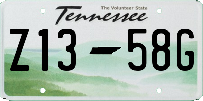TN license plate Z1358G