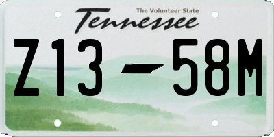 TN license plate Z1358M