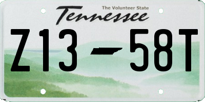 TN license plate Z1358T