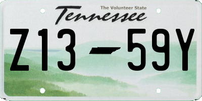 TN license plate Z1359Y