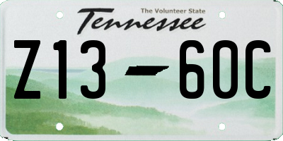 TN license plate Z1360C