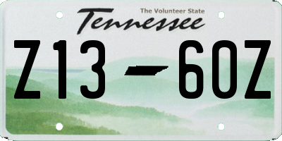 TN license plate Z1360Z