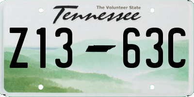 TN license plate Z1363C