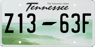TN license plate Z1363F