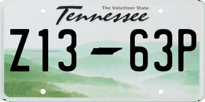 TN license plate Z1363P