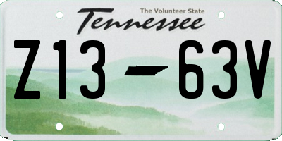 TN license plate Z1363V