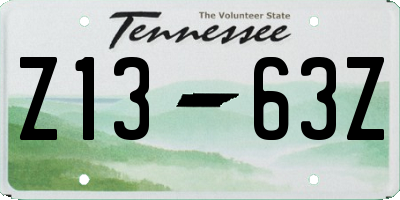 TN license plate Z1363Z