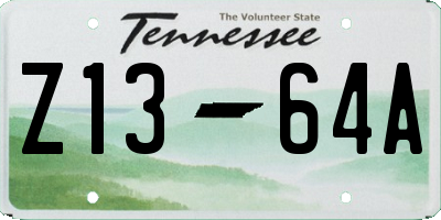 TN license plate Z1364A