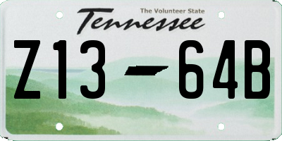 TN license plate Z1364B