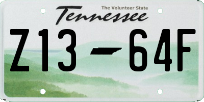 TN license plate Z1364F