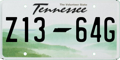 TN license plate Z1364G