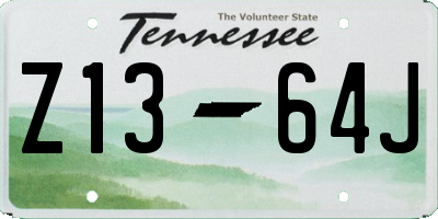 TN license plate Z1364J