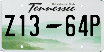 TN license plate Z1364P
