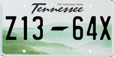 TN license plate Z1364X