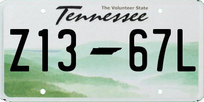 TN license plate Z1367L