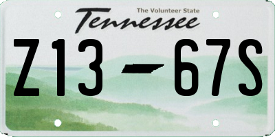 TN license plate Z1367S