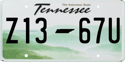 TN license plate Z1367U