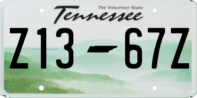 TN license plate Z1367Z