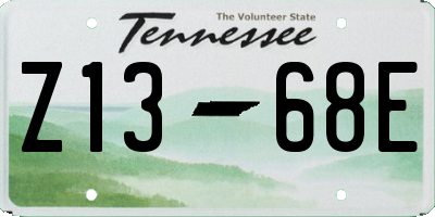 TN license plate Z1368E