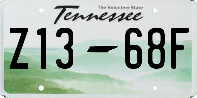 TN license plate Z1368F