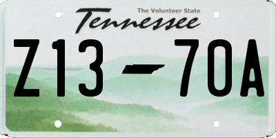 TN license plate Z1370A