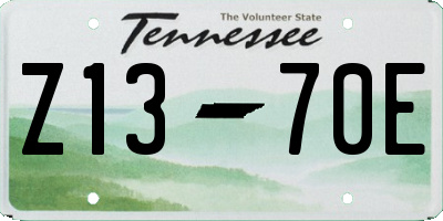 TN license plate Z1370E