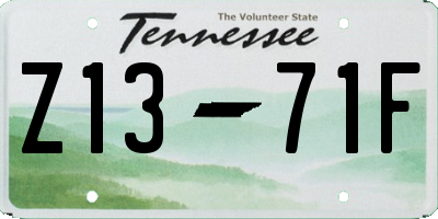 TN license plate Z1371F