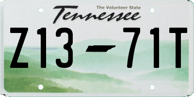 TN license plate Z1371T