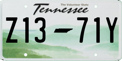 TN license plate Z1371Y