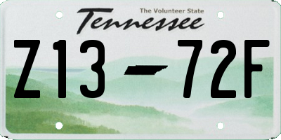 TN license plate Z1372F