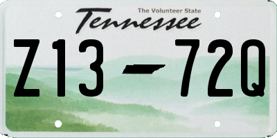 TN license plate Z1372Q