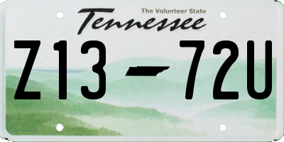 TN license plate Z1372U